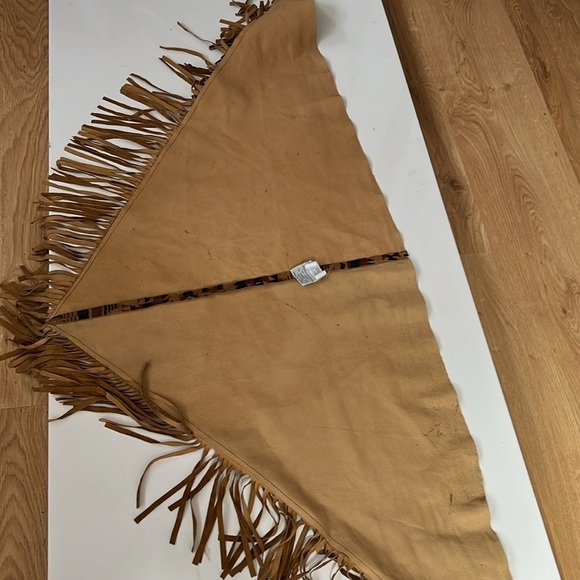 Lew Magram Suede Leather 53” x 25” Fringe Scarf Shawl Sarong Top - Picture 10 of 10